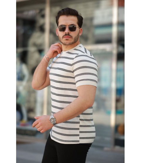 Erkek çizgili Kısa Kollu T-shirt