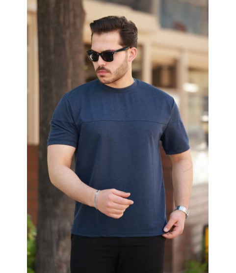 Erkek Oversize Bisiklet Yaka Kısa Kollu T-shirt