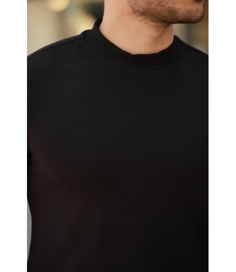 Erkek Ince çizgi Dokulu Kısa Kollu T-shirt