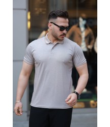 Erkek Yakalı Kagi Kumaş Kısa Kollu T-shirt