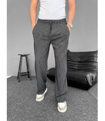 Su Yolu Çizgili Cepli Pantalon - Siyah