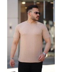 Erkek Ağaç Kabuğu Desenli Kısa Kollu T-shirt