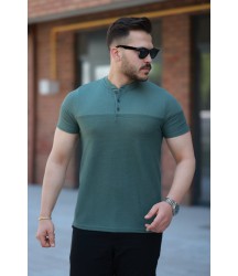 Erkek Hakim Yakalı Kısa Kollu Pamuklu T-shirt