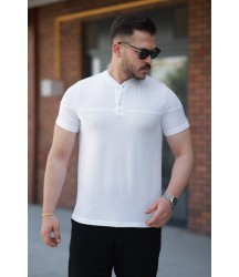 Erkek Hakim Yakalı Kısa Kollu Pamuklu T-shirt
