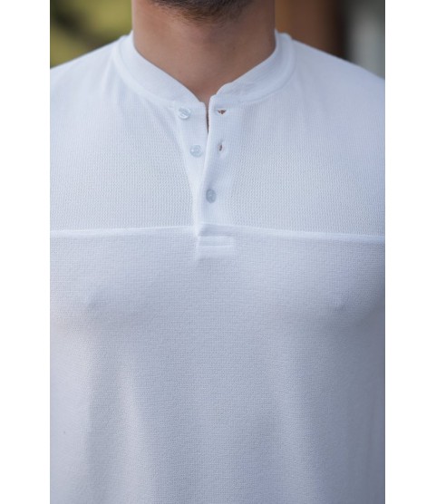 Erkek Hakim Yakalı Kısa Kollu Pamuklu T-shirt