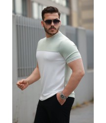 Erkek Parçalı Renk Kısa Kollu Tişört