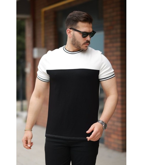 Erkek Parçalı Renk Kısa Kollu Tişört