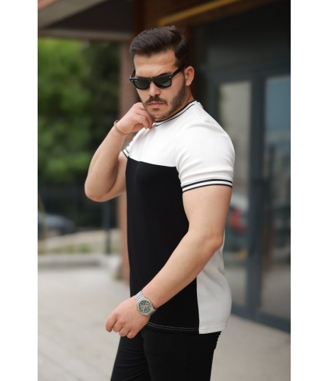 Erkek Parçalı Renk Kısa Kollu Tişört