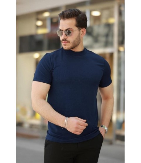 Erkek Yarım Balıkçı Yaka Kısa Kollu T-shirt