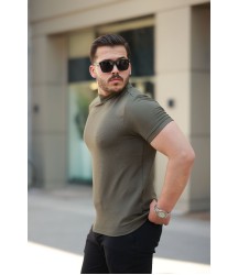 Erkek Yarım Balıkçı Yaka Kısa Kollu T-shirt