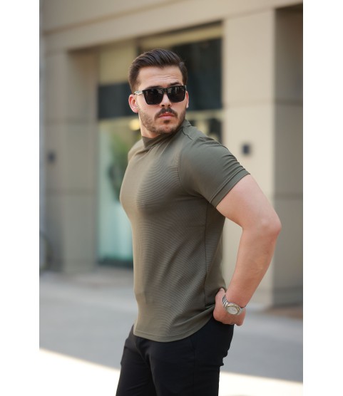 Erkek Yarım Balıkçı Yaka Kısa Kollu T-shirt