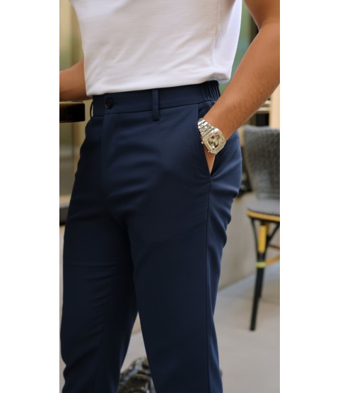 Erkek Cepli Slimfit Atlas Pantolon