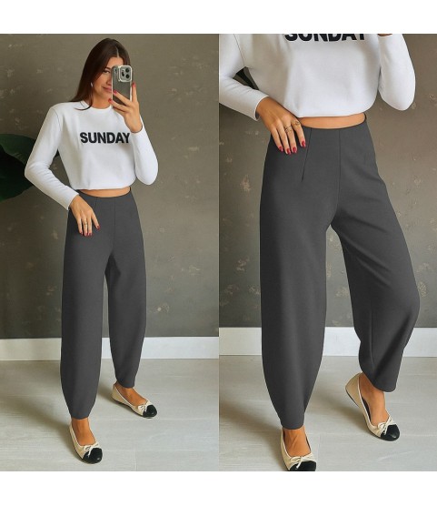 Kadın Yüksek Bel Krep Pantolon