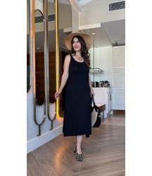 Kadın Askılı Yuvarlak Yakalı Viskon Elbise