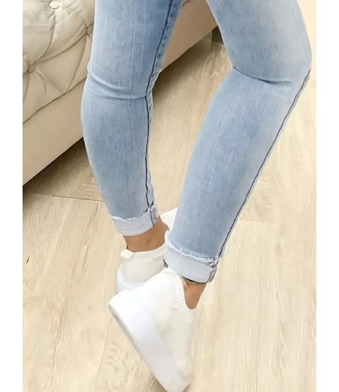Kadın Yüksek Bel önden Düğmeli Jean Pantolon Kadın Yüksek Bel önden Düğmeli Jean Pantolon