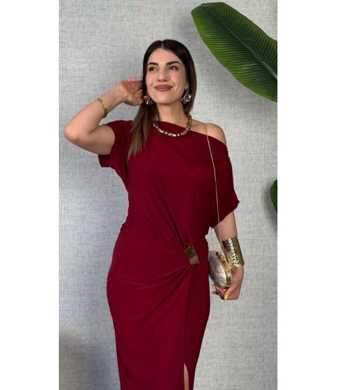 Kadın Kısa Kollu Tek Omuzdan Açık Beli Lastikli Sandy Maxi Elbise Kadın Kısa Kollu Tek Omuzdan Açık Beli Lastikli Sandy Maxi Elbise