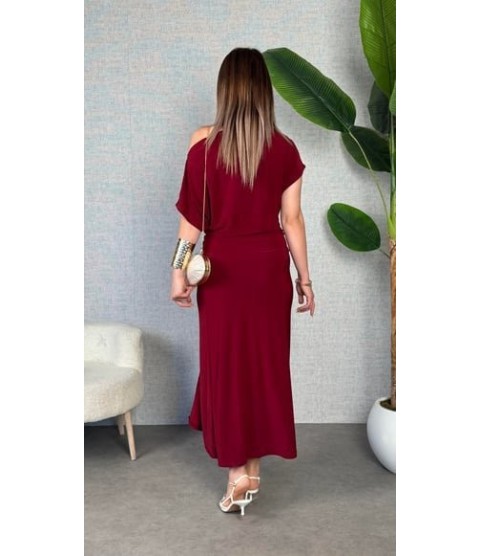 Kadın Kısa Kollu Tek Omuzdan Açık Beli Lastikli Sandy Maxi Elbise Kadın Kısa Kollu Tek Omuzdan Açık Beli Lastikli Sandy Maxi Elbise