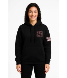 Üç İplik Kapüşonlu Ön Ve Arka Baskılı SweatShirt Hoodie - Siyah