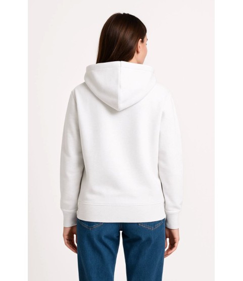 Üç İplik Kapüşonlu Kanguru Çepli SweatShirt Hoodie - Beyaz Üç İplik Kapüşonlu Kanguru Çepli SweatShirt Hoodie - Beyaz