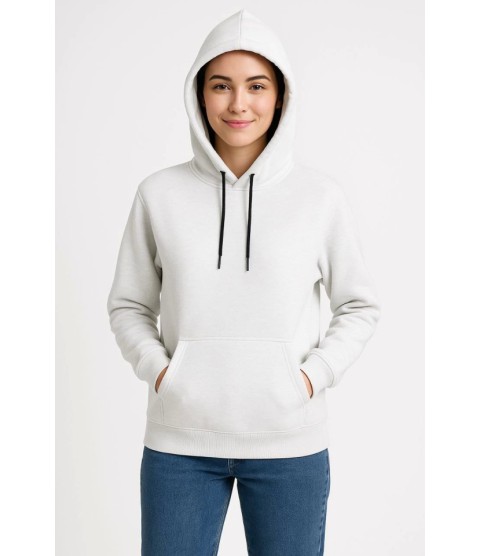 Üç İplik Kapüşonlu Kanguru Çepli SweatShirt Hoodie - Beyaz Üç İplik Kapüşonlu Kanguru Çepli SweatShirt Hoodie - Beyaz