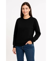 Üç İplik Düz Bisiklet Yaka SweatShirt  - Siyah