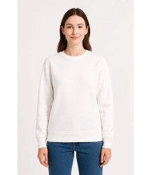 Üç İplik Düz Bisiklet Yaka SweatShirt - Beyaz