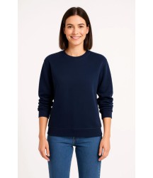 Üç İplik Düz Bisiklet Yaka SweatShirt - Lacivert