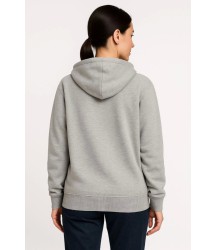 Üç İplik Kapüşonlu Tam Fermuarlı Kanguru Çepli SweatShirt Hoodie - Gri