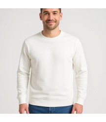 Erkek Üç İplik Düz Bisiklet Yaka SweatShirt - Beyaz