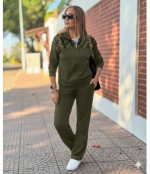 Kadın Uzun Kollu önden Fermuarlı Pul Payetli Alt üst Viskon Iki Iplik Takım