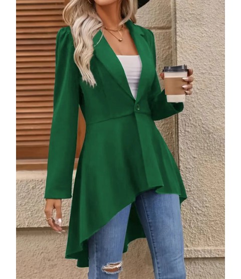 Kadın Uzun Kollu Yakalı önden Düğmeli Uzun Atlas Blazer Ceket Kadın Uzun Kollu Yakalı önden Düğmeli Uzun Atlas Blazer Ceket