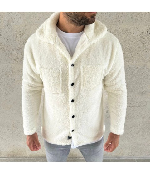 Erkek Pelüş Polar Hırka Gömlek – Yakalı, İlik Düğmeli, Göğüs Cepli, Yumuşak Dokulu Kışlık Regular Fit Rahat Günlük Model - Beyaz Erkek Pelüş Polar Hırka Gömlek – Yakalı, İlik Düğmeli, Göğüs Cepli, Yumuşak Dokulu Kışlık Regular Fit Rahat Günlük Model - Beyaz