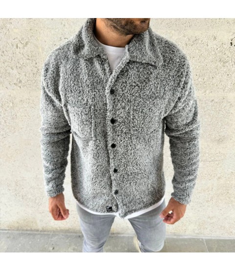 Erkek Pelüş Polar Hırka Gömlek – Yakalı, İlik Düğmeli, Göğüs Cepli, Yumuşak Dokulu Kışlık Regular Fit Rahat Günlük Model - Gri Erkek Pelüş Polar Hırka Gömlek – Yakalı, İlik Düğmeli, Göğüs Cepli, Yumuşak Dokulu Kışlık Regular Fit Rahat Günlük Model - Gri