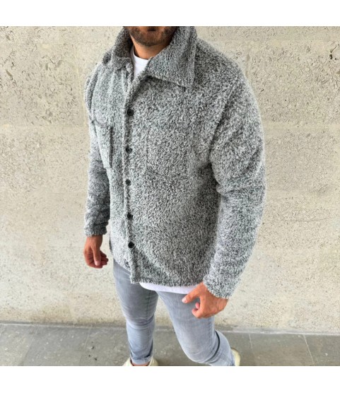 Erkek Pelüş Polar Hırka Gömlek – Yakalı, İlik Düğmeli, Göğüs Cepli, Yumuşak Dokulu Kışlık Regular Fit Rahat Günlük Model - Gri Erkek Pelüş Polar Hırka Gömlek – Yakalı, İlik Düğmeli, Göğüs Cepli, Yumuşak Dokulu Kışlık Regular Fit Rahat Günlük Model - Gri