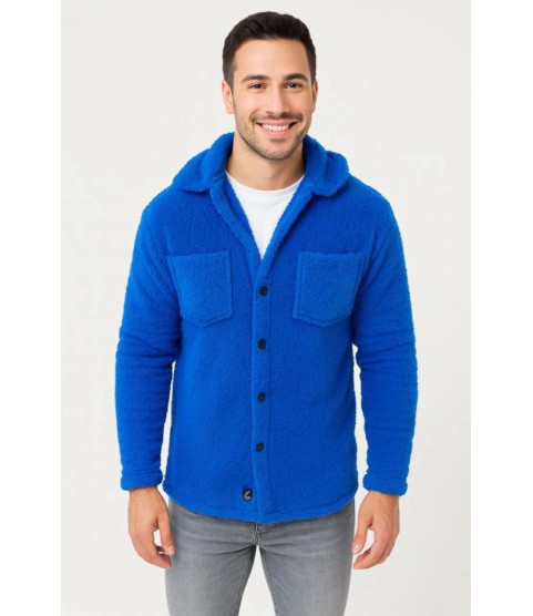 Erkek Pelüş Polar Hırka Gömlek – Yakalı, İlik Düğmeli, Göğüs Cepli, Yumuşak Dokulu Kışlık Regular Fit Rahat Günlük Model - Saks Mavisi Erkek Pelüş Polar Hırka Gömlek – Yakalı, İlik Düğmeli, Göğüs Cepli, Yumuşak Dokulu Kışlık Regular Fit Rahat Günlük Model - Saks Mavisi