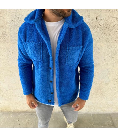 Erkek Pelüş Polar Hırka Gömlek – Yakalı, İlik Düğmeli, Göğüs Cepli, Yumuşak Dokulu Kışlık Regular Fit Rahat Günlük Model - Saks Mavisi Erkek Pelüş Polar Hırka Gömlek – Yakalı, İlik Düğmeli, Göğüs Cepli, Yumuşak Dokulu Kışlık Regular Fit Rahat Günlük Model - Saks Mavisi