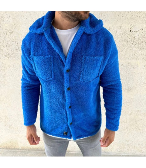 Erkek Pelüş Polar Hırka Gömlek – Yakalı, İlik Düğmeli, Göğüs Cepli, Yumuşak Dokulu Kışlık Regular Fit Rahat Günlük Model - Saks Mavisi Erkek Pelüş Polar Hırka Gömlek – Yakalı, İlik Düğmeli, Göğüs Cepli, Yumuşak Dokulu Kışlık Regular Fit Rahat Günlük Model - Saks Mavisi