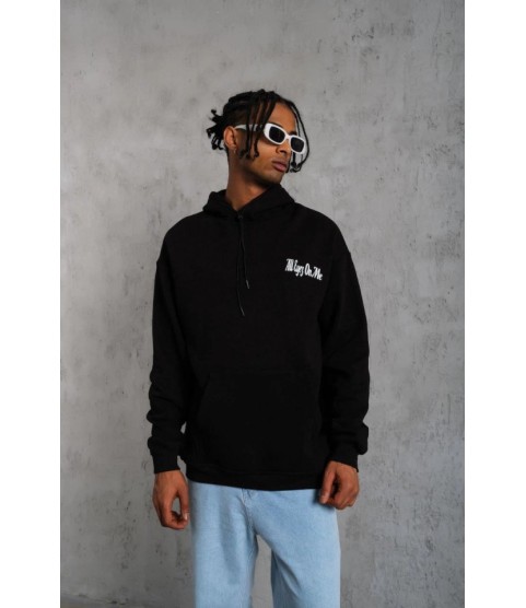 Erkek Oversize Üç İplik Kapüşonlu Sweat – Siyah Kol Ve Etek Ribana Detaylı, Ön Ve Sırt Baskılı, Kanguru Cepli Rahat Kalıp Model Erkek Oversize Üç İplik Kapüşonlu Sweat – Siyah Kol Ve Etek Ribana Detaylı, Ön Ve Sırt Baskılı, Kanguru Cepli Rahat Kalıp Model
