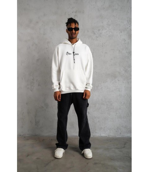 Oversize Üç İplik Şardonlu Kapüşonlu Sweatshirt – Beyaz “Other Lives” Ön Ve Arka Baskılı, Kanguru Cepli, Ribanalı Rahat Kışlık Model Beyaz Oversize Üç İplik Şardonlu Kapüşonlu Sweatshirt – Beyaz “Other Lives” Ön Ve Arka Baskılı, Kanguru Cepli, Ribanalı Rahat Kışlık Model Beyaz