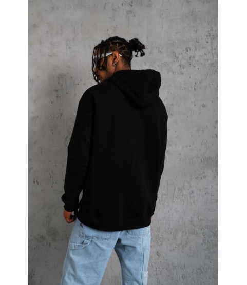 Erkek Oversize Kapüşonlu Sweatshirt – Siyah Renk Üç İplik İçi Pamuklu Kanguru Cepli Baskılı Hoodie Rahat Kalıp Kışlık Günlük Kombinlere Uygun - Siyah Erkek Oversize Kapüşonlu Sweatshirt – Siyah Renk Üç İplik İçi Pamuklu Kanguru Cepli Baskılı Hoodie Rahat Kalıp Kışlık Günlük Kombinlere Uygun - Siyah