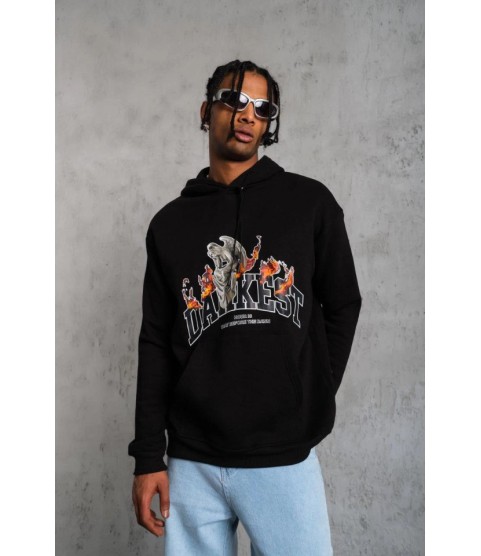 Erkek Oversize Kapüşonlu Sweatshirt – Siyah Renk Üç İplik İçi Pamuklu Kanguru Cepli Baskılı Hoodie Rahat Kalıp Kışlık Günlük Kombinlere Uygun - Siyah Erkek Oversize Kapüşonlu Sweatshirt – Siyah Renk Üç İplik İçi Pamuklu Kanguru Cepli Baskılı Hoodie Rahat Kalıp Kışlık Günlük Kombinlere Uygun - Siyah