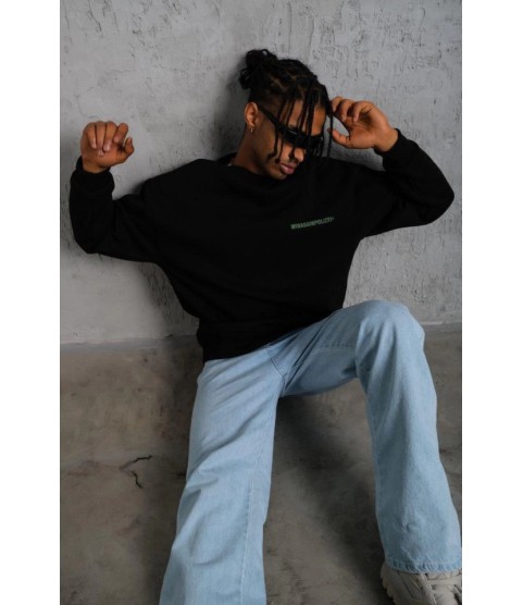 Erkek Oversize Sweatshirt – Siyah Renk Ön Ve Sırt Baskılı, Üç İplik İçi Pamuklu Kumaş, Rahat Kalıp, Ribanalı Kışlık Sweat Winagain Polizei Serisi - Siyah Erkek Oversize Sweatshirt – Siyah Renk Ön Ve Sırt Baskılı, Üç İplik İçi Pamuklu Kumaş, Rahat Kalıp, Ribanalı Kışlık Sweat Winagain Polizei Serisi - Siyah