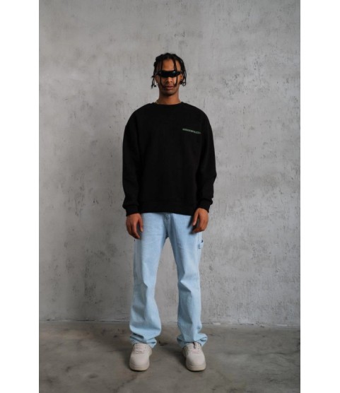 Erkek Oversize Sweatshirt – Siyah Renk Ön Ve Sırt Baskılı, Üç İplik İçi Pamuklu Kumaş, Rahat Kalıp, Ribanalı Kışlık Sweat Winagain Polizei Serisi - Siyah Erkek Oversize Sweatshirt – Siyah Renk Ön Ve Sırt Baskılı, Üç İplik İçi Pamuklu Kumaş, Rahat Kalıp, Ribanalı Kışlık Sweat Winagain Polizei Serisi - Siyah