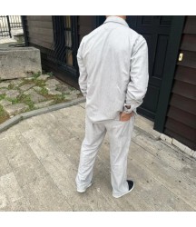 Erkek Fitilli Kadife Cepli Buggy Pantolon Oversize Rahat Kalıp - Gri