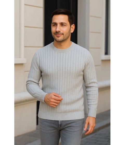 Erkek Fitilli Triko Kazak 3’lü Set – Beyaz, Gri, SiyahKalın Dokuma Pamuklu Regular Fit Bisiklet Yaka Uzun Kollu Kışlık Ve Baharlık Rahat Triko Kombini