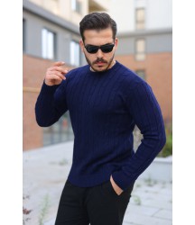 Erkek örgü Desen Bisiklet Yaka Kazak