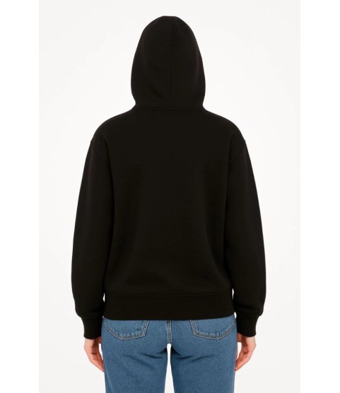 Oversize Kapüşonlu Sweatshirt Hoodie 3 İplik Şardonlu Pamuklu Kumaş, Önü Baskılı, Fermuarlı Rahat Kalıp, Kışlık Ve Sokak Stili Sweat - Siyah Oversize Kapüşonlu Sweatshirt Hoodie 3 İplik Şardonlu Pamuklu Kumaş, Önü Baskılı, Fermuarlı Rahat Kalıp, Kışlık Ve Sokak Stili Sweat - Siyah