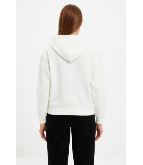 Oversize Kapüşonlu Sweatshirt Hoodie 3 İplik Şardonlu Pamuklu Kumaş, Önü Baskılı, Fermuarlı Rahat Kalıp, Kışlık Ve Sokak Stili Sweat - Beyaz Oversize Kapüşonlu Sweatshirt Hoodie 3 İplik Şardonlu Pamuklu Kumaş, Önü Baskılı, Fermuarlı Rahat Kalıp, Kışlık Ve Sokak Stili Sweat - Beyaz