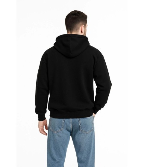 Erkek Kapüşonlu Sweatshirt Hoodie 3 İplik Şardonlu Pamuklu Kumaş, Önü Baskılı, Fermuarlı Rahat Kalıp, Kışlık Ve Sokak Stili Sweat - Siyah Erkek Kapüşonlu Sweatshirt Hoodie 3 İplik Şardonlu Pamuklu Kumaş, Önü Baskılı, Fermuarlı Rahat Kalıp, Kışlık Ve Sokak Stili Sweat - Siyah