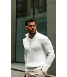 Erkek Balıkçı Zip Yaka Uzun Kollu Triko